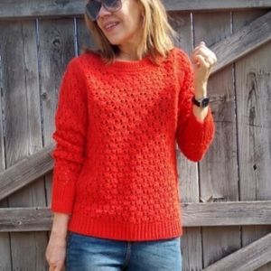 Banana Republic Red Open Weave Sweater
